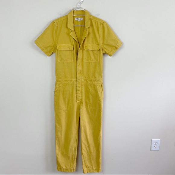 Madewell Pants - Madewell Yellow Short Sleeve Coverall Jumpsuit